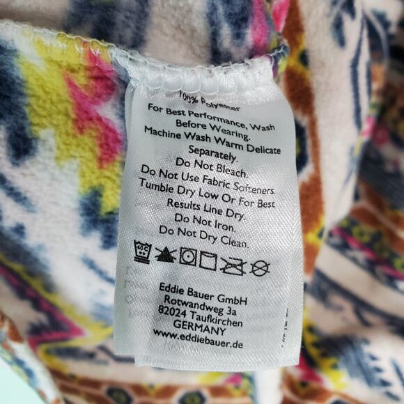 Eddie Bauer Womens Colorful Aztec Southwestern Quarter Zip Quest Fleece Size L - Picture 5 of 6